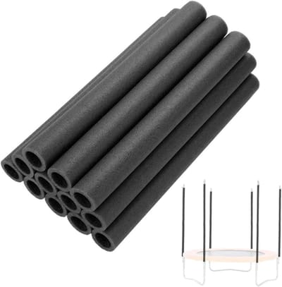 Schuimbuizen - Beschermhoezen palen - Trampoline veiligheid - Weerbestendig UV-beschermd - 12 stuks 40 cm - Zwart