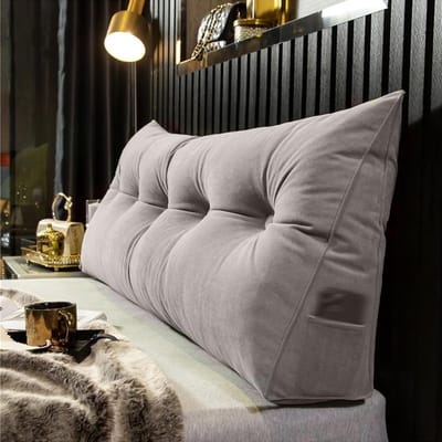 Wigkussen Bed - Rugsteun Hoofdeinde - Comfortabel Lezen - Met Handig Vak - 80 x 50 x 20 cm