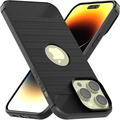 ebestStar - Hoes geschikt voor iPhone 14 Pro Apple, TPU Bescherming Cover, Koolstof Design Hoesje, Zwart