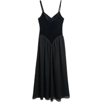 Dames midi corset jurk van fluweel Superdry
