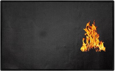 Vuurvaste mat - Grillmat - Terras beschermen - Extreme hittebestendig - 76 x 122 cm - Zwart