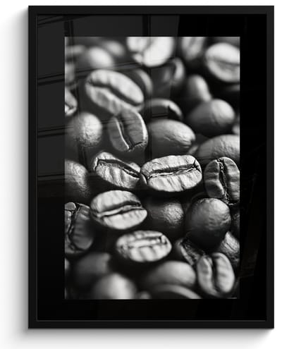 Fotolijst inclusief poster - Posterlijst 50x70 cm - Posters - Koffiebonen - Zwart - Vintage - Foto in lijst - Keuken decoratie muur - Wanddecoratie accessoires - Muurdecoratie - Schilderijen