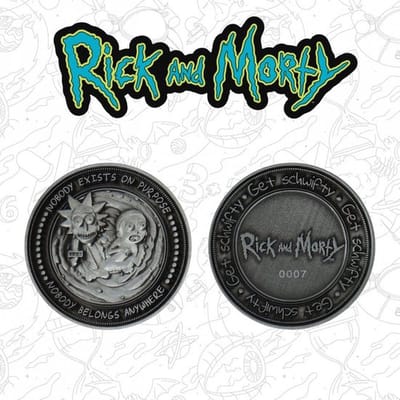 FaNaTtik Rick and Morty - Collectable Coin Limited Edition Verzamelobject - Zilverkleurig