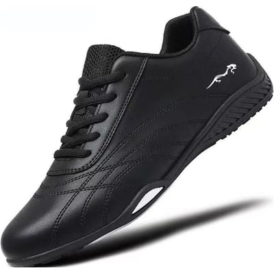 Herenschoenen Leer Zachte Zool Sport Casual Schoenen Modieus Ademend Reizen Veelzijdig Leer Herenschoenen 43 black