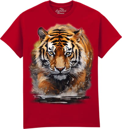 Tijger Watercolor Running Tiger The Coloured House T-shirt M