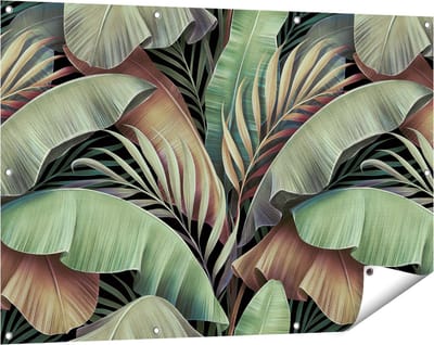 Gards Tuinposter Tropische Bladeren - 120x80 cm - Tuindoek - Tuindecoratie - Wanddecoratie buiten - Tuinschilderij