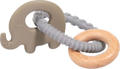 Bo Jungle B- Rattle Rings Olifant | Blauw