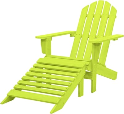Adirondack stoel - Tuinstoel poef - Ontspannen buiten - Massief dennenhout - 85.5 x 31.8 cm - Groen