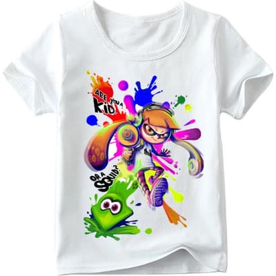 Kinderen Cartoon Splatoon Vermoeden Grappige T-shirt Zomer Baby Jongens Meisjes Korte Mouw Tops Kids Casual 140 wit