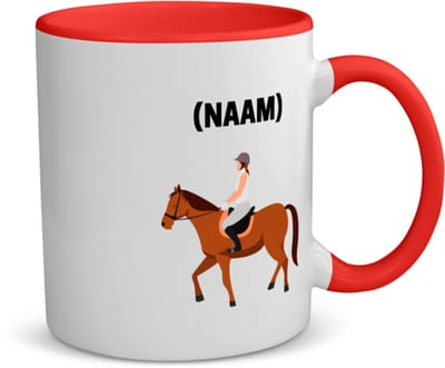 Akyol - paardrijden met eigen naam koffiemok - theemok - rood - Paardrijden - paardrijder - sport - 350 ML inhoud