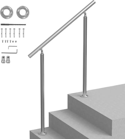 NordHaus RVS Trapleuning - Balkonleuning - Leuning Reling - Verstelbare Hoek 0-45° - Lengte 100 cm TYPE 1