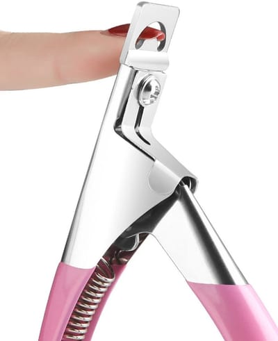 BukkitBow - Professionele Nageltip Knipper - RVS Tipknipper voor Kunstnagels en Acrylnagels - Precisie Nageltang voor Nail Art en Manicure - Roze