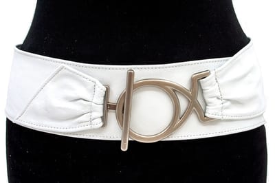 Nappa afhangceintuur wit - Dames riem - 8 cm breed - Nappa - Nappa riem - Casual - Maat 90