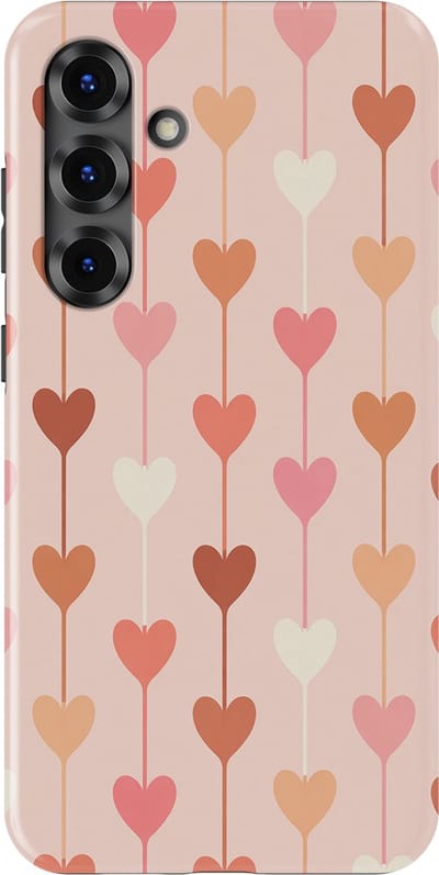 Tough Hoesje met Hartjes Samsung Galaxy S25 Plus | Little Love Tough Case Geschikt voor Mag | Hartjes Print Backcover Samsung Galaxy S25 Plus Falling Hearts