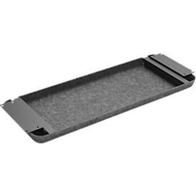 Accessoirelade, voor montage onder bureaus, kogelgelagerd, B 733 x D 260 x H 44 mm, recyclebaar vilt, donkergrijs