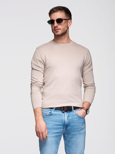 OMBRE Longsleeve - Regular Fit - Katoen - Lange Mouw Beige S