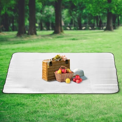 Isolatiemat - Schuimfolie deken - Kamperen en reizen - Dubbelzijdig aluminiumfolie - 200 x 200 cm - Zilver