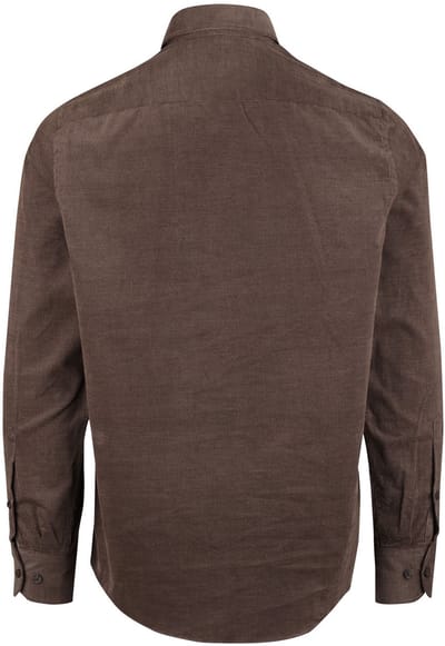 CASA MODA Sport casual fit overhemd - ribfluweel - bruin