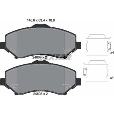 Remblokset TEXTAR 2460401, voor
