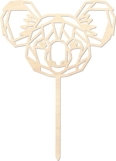 Houten caketopper / taarttopper - Koala - Taart / Cake topper op bestelling gemaakt