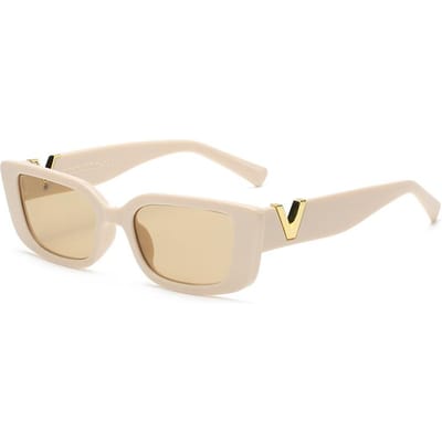 Stijlvolle Cat-Eye Zonnebril Luxe V Zonnebril Voor Dames Klassiek Rechthoekig Rijden Oogbescherming UV400 Bescherming