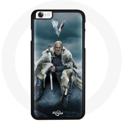 Coque pour Iphone 5 Vikings Série Saison 6 Ragnar Lothbrok logo V Epée Gris Fond Brouillard