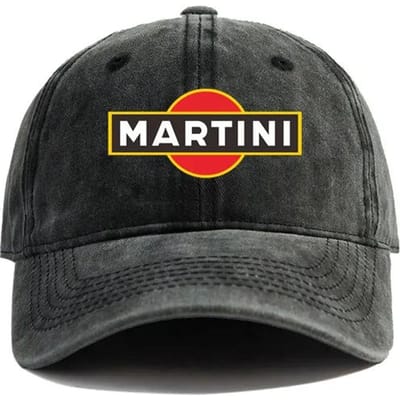 Martini Racing Baseballpetten Verweerde Petten Pet Mannen Vrouwen Retro Buiten Zomer Verstelbaar Papa Petten Adjustable black