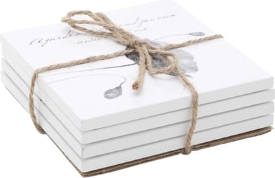 Cosy&Trendy glasonderzetter - 10 cm - Wit - Set-4