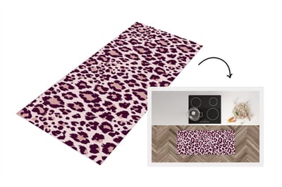 Keukenloper - Loper keuken - Patronen - Panter - Roze - 120x50 cm - Keukenloper vinyl