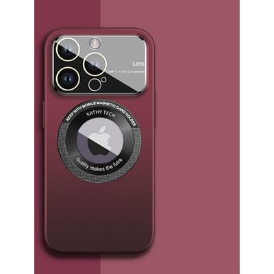 Grand Protecteur d'Objectif d'Appareil Photo en Verre avec Grande Fenêtre Boîtier Magnétique Pour iPhone 15 14 13 11 12 Pro Max Plus Anti-Poussière Anti-Choc Dur Slim Mat For iPhone 14 Pro black