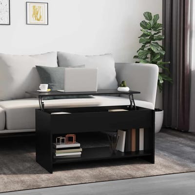 vidaXL - Salontafel - 102x50x52,5 - cm - bewerkt - hout - zwart