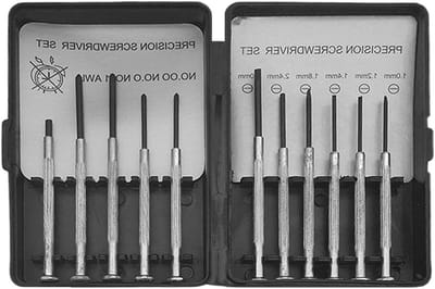 Mini schroevendraaierset - Precisie gereedschap - Elektronica reparatie - Ergonomisch handvat - 11-delig - Grijs