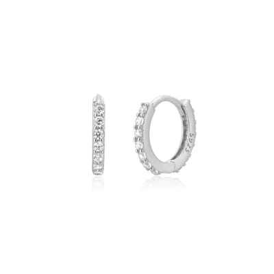 Aramat Jewels | Oorringen | 925 Zilveren Mini Oorbellen met Zirkonia 3-5mm - Kleine Studs | 7mm / Transparant | |9mm | Zilver | Kinderen, Volwassenen | Verkleurd niet