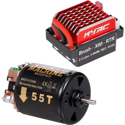 540 Brushed Motor RC Crawler Motor 3-Slot en 60A ESC RC Auto ESC Brushed Elektrische Snelheid 55T