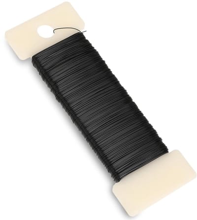 Sieradendraad, 0,35 mm x 50 m, knutseldraad, zwart, bloemendraad, dunne draad om te decoreren, doe-het-zelf, zacht handwerk, draad voor het maken van sieraden, boeket, stengelwikkels