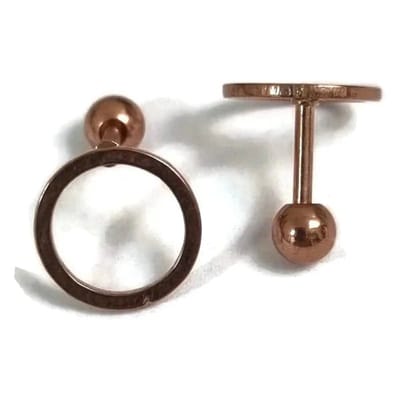 Aramat Jewels | Piercings | Stijlvolle Piercing Helix Piercing 6mm - Rosékleur met Motief | Cirkel-10mm | |10mm | Staal | Volwassenen | Verkleurd niet