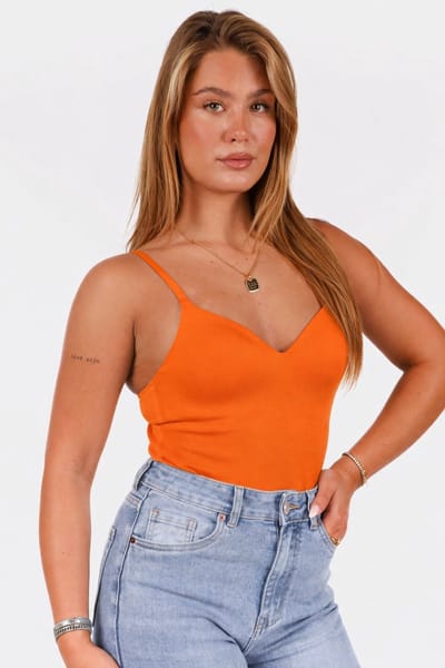 Getdrezzed Top - Maat: M - Body met voorgevormde cups oranje