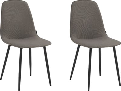 Colenis® - Milou Eetkamerstoelen - Set Van 2 - Grijs - Linnen Stof - Industrieel - Stoelen
