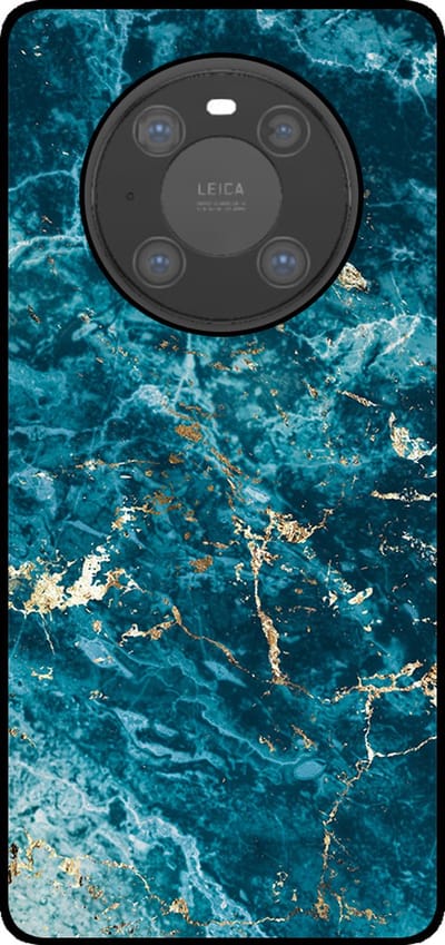 Smartphonica Telefoonhoesje Geschikt voor Huawei Mate 40 Pro met marmer opdruk - TPU backcover case blue marble design - Blauw geschikt voor Huawei Mate 40 Pro