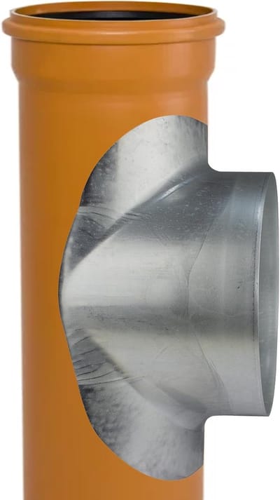 Wasschacht Aansluiting - Wasbuis Verbinder - Vuile Was Transport - Zijdelingse Inwerp - Ø 250 mm - Verzinkt