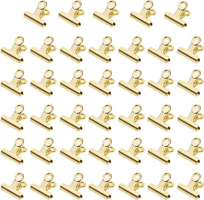 40 Stuks Kleine Bulldog Clips 22 mm - Veelzijdige Mini Metalen Klemmen voor Papier, Foto's en Creatieve Projecten in Goud