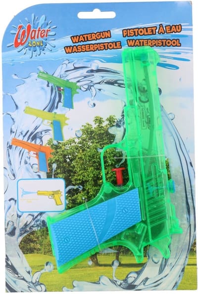 Eddy Toys Waterpistolen - waterpistool - groen - 18 cm - kinderen - waterspeelgoed - van kunststof - Politie pistool model