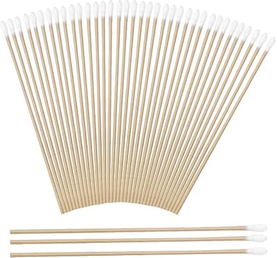 Lange houten wattenstaafjes - 200 stuks voor make-up, kamerareiniging, en meer