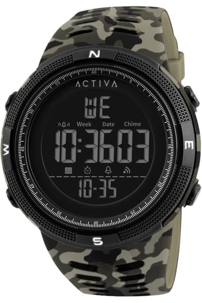 Activa x Invicta Digital ACW1915MC-003 Heren Horloge - Quartz Uurwerk - Plastic met zwarte Wijzerplaat - 50mm