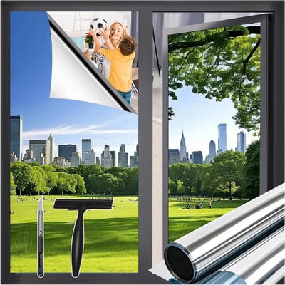 Vinyl Stickers voor Glas met Spiegel Effect, UV Bescherming en Hittebestendig, Privacy Screen voor Thuis, Kantoor en Winkel, 90 x 120 cm