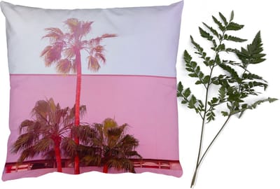 Sierkussens - Kussentjes Woonkamer - 40x40 cm - Palm - Tuinposter - Roze