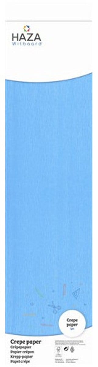 Crepe papier platte vellen - fluor blauw - 250 x 50 cm - Knutselen met papier - Knutselspullen