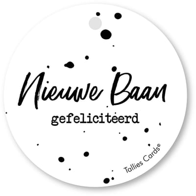 Tallies Cards - kadokaartjes  - bloemenkaartjes - Nieuwe baan gefeliciteerd - Black&White - set van 5 kaarten - felicitatie - nieuwe baan - nieuwe zaak - promotie - 100% Duurzaam