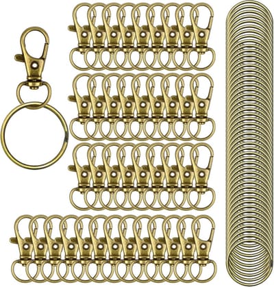 Sleutelhanger Haken - Karabijnsluitingen Clips - Sieraden Maken - 360 Graden Draaibaar - 100 Stuks - Groen Brons