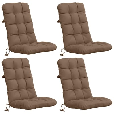 vidaXL - 4-delige - hoogrugkussen - VIANEN - 4 - pcs - 100% - Polyester - Taupe